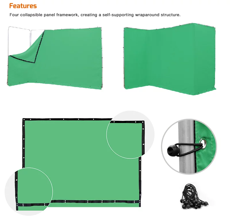 E-IMAGE MB42 collapsible background kit white Фон муслиновый 2.4х4 м на разборной раме, белый